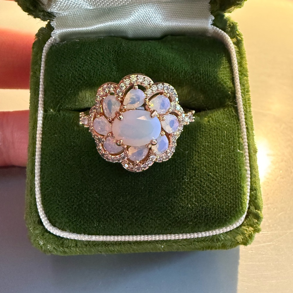 Bomb Party Moonstone Ring Rose Gold Size 8 The Visionary Ring